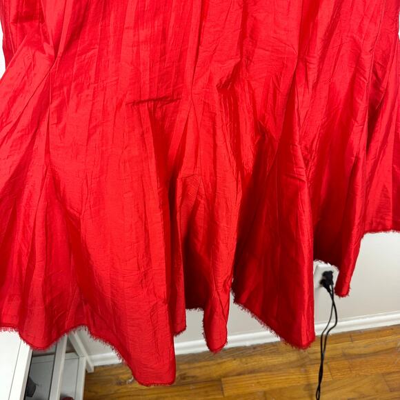 Free People Womens Party Taffeta Embellished Sequin Waistband Red Maxi Skirt 0 - Picture 8 of 11